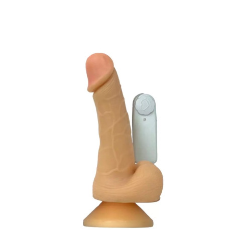 Pênis Cybeskin com Escroto e Vibrador Interno 12,5x3cm